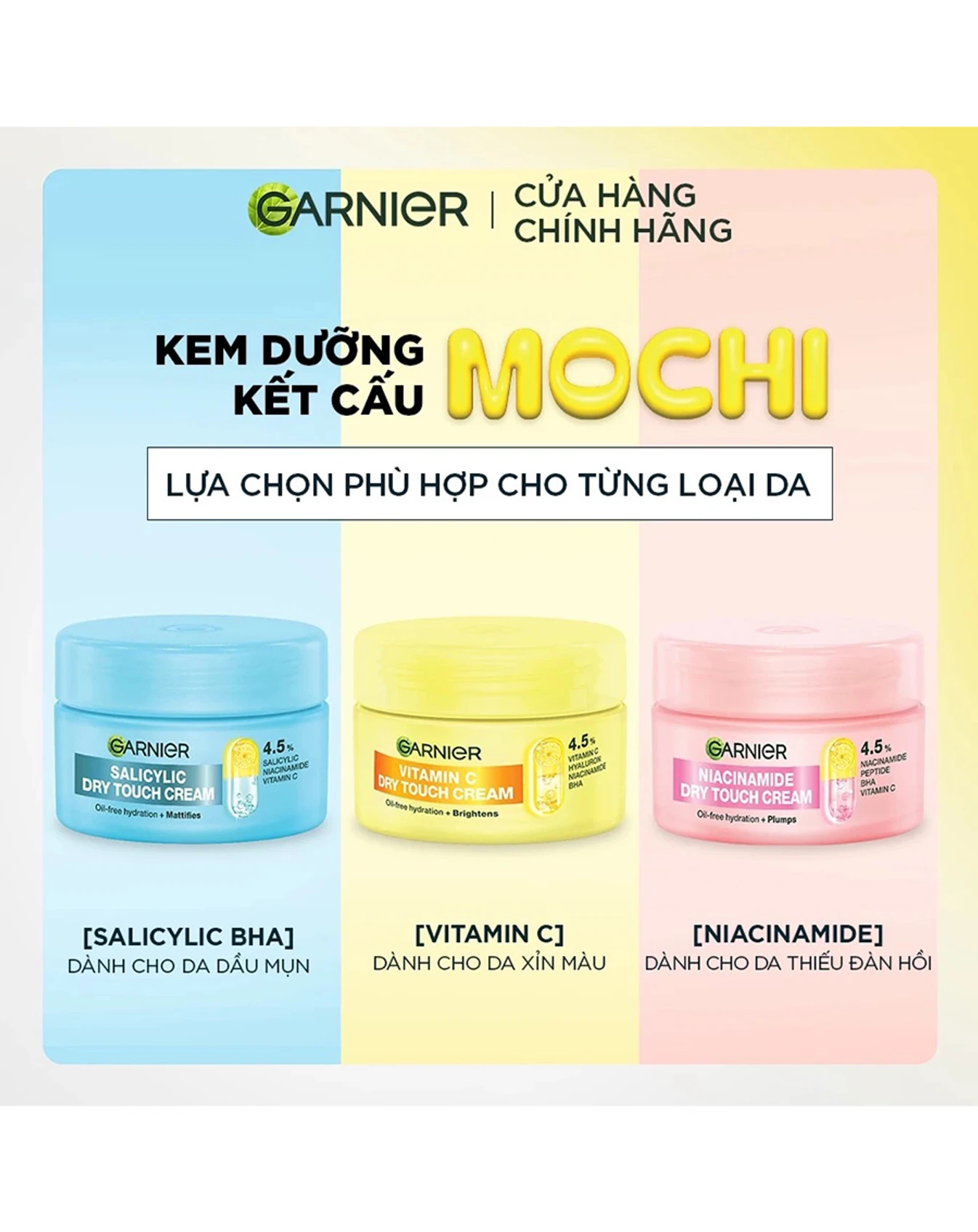 Kem Dưỡng Ẩm Garnier Kết Cấu Mochi Sáng Da Mờ Thâm 30ml KDD018 - Image 2