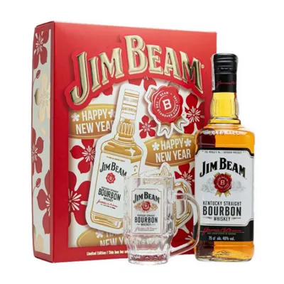 Rượu Jimbeam hộp 750ml kèm ly Whiskey