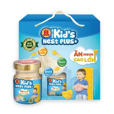 Hộp 6 lọ yến Kids Nest Plus Thiên Việt hương cam 70ml