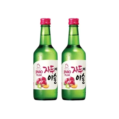 Combo 2 chai Rượu soju mận Plum 13% Jinro 360ml