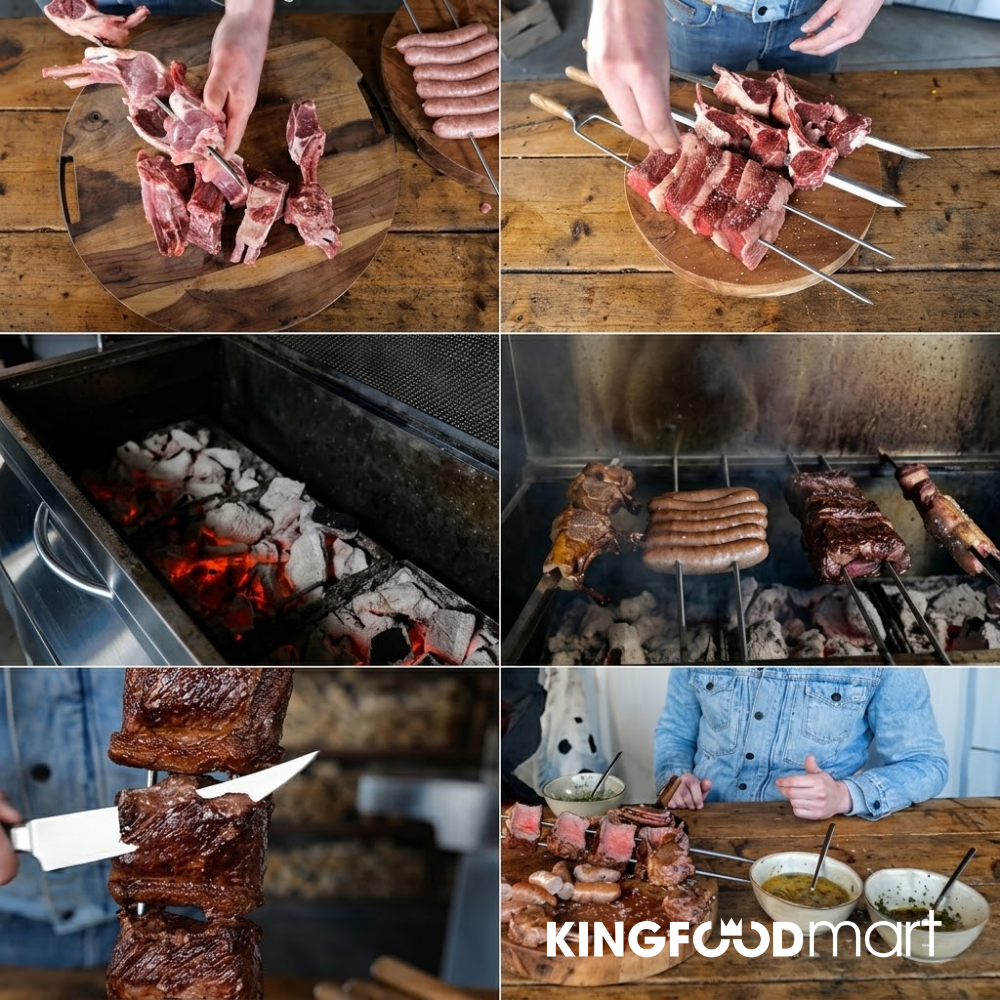 Cách chuẩn bị thịt bò nướng Brazil giữ nguyên hương vị tự nhiên.
