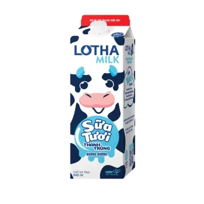 Sữa thanh trùng Lothamilk không đường hộp 946ml