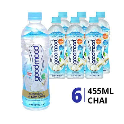 Lốc 6 chai nước uống Good Mood vị sữa chua 455ml
