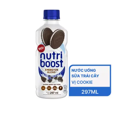 Nước uống sữa trái cây vị cookie Nutri Boost chai 297ml