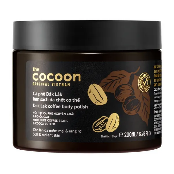 Tẩy tế bào chết cơ thể cà phê Cocoon hũ 200ml