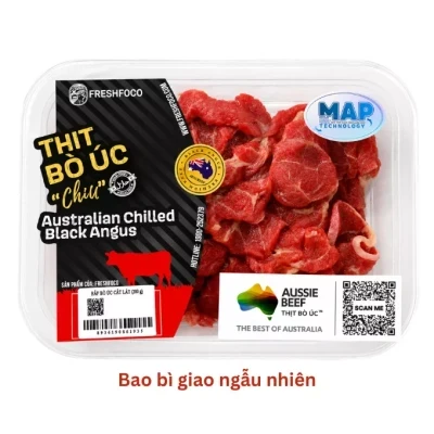 Bắp bò Úc tươi cắt lát Freshfoco khay 200g