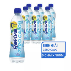 Lốc nước uống điện giải zero calo Revive chai 500ml (6 Chai)