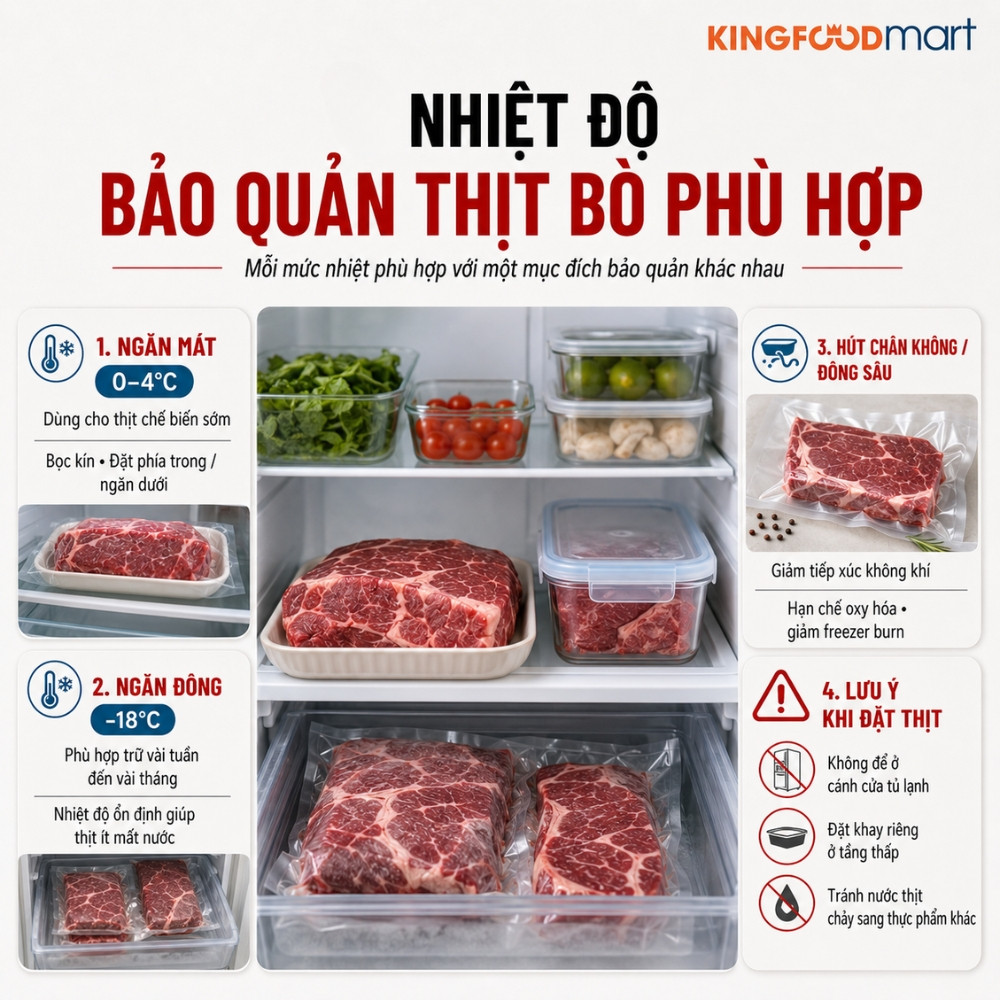 Cách bảo quản thịt bò
