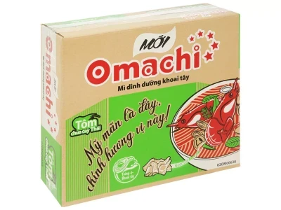 Thùng 30 gói mì dinh dưỡng khoai tây Omachi vị lẩu tôm càng 80g