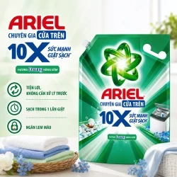Nước giặt cửa trên 10x hương Downy nắng sớm Ariel túi 2.9kg