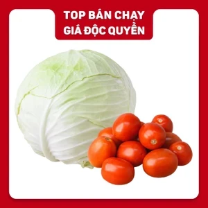 Combo bắp cải trắng Đà Lạt và cà chua Vietgap 500g