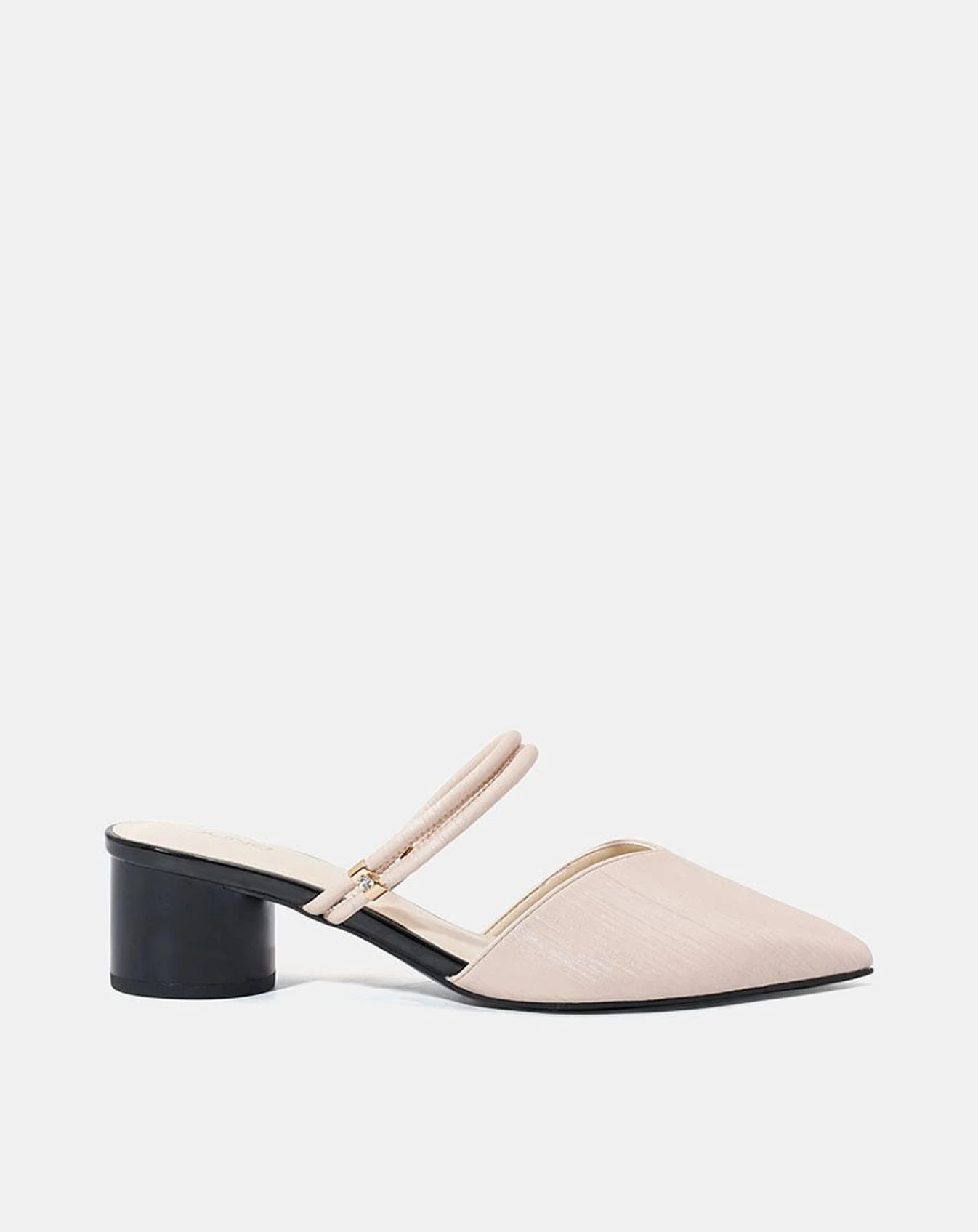 Giày Mules Mũi Nhọn Gót Trụ - Image 1
