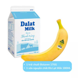 Combo chuối Bolaven & sữa thanh trùng Đà Lạt Milk 180ML (1 Combo)