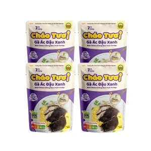 Combo 4 gói cháo tươi gà ác đậu xanh Cây Thị gói 240g