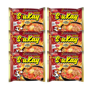 Combo 6 gói mì bò Siukay gói 128g (6 gói)