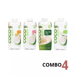 Combo 4 hộp nước dừa Cocoxim 330mL nhiều vị