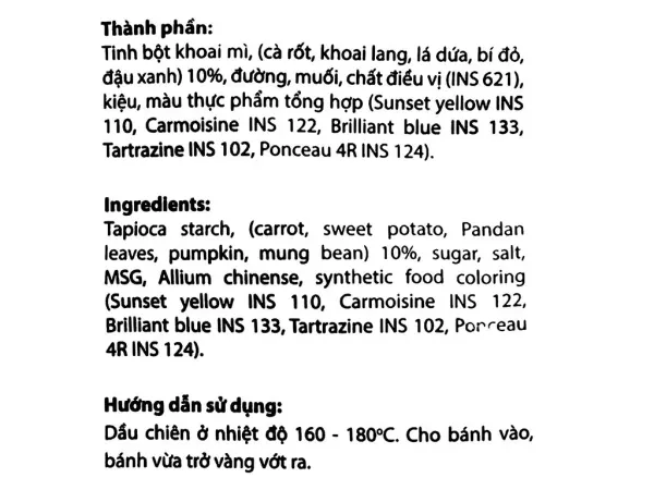 Bánh phồng rau củ chay Bích Chi gói 200g