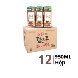 Thùng sữa đậu đen óc chó hạnh nhân Sahmyook hộp 950ml (12 Hộp)