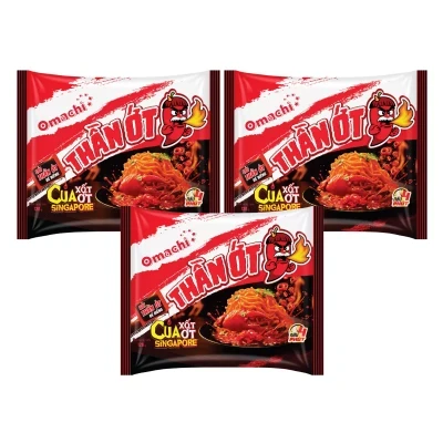 Combo 3 gói mì trộn cua xốt ớt Singapore Omachi 126g