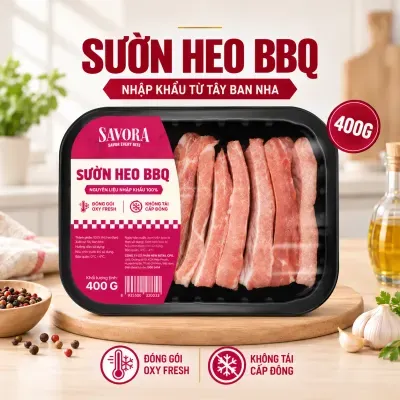 Sườn heo BBQ Savora khay 400g