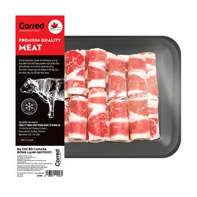 Ba chỉ bò Canada Hotpot Vimex khay 250g