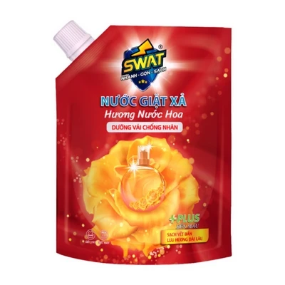 Nước giặt xả hương hoa dưỡng vải chống nhăn Swat túi 3.5kg