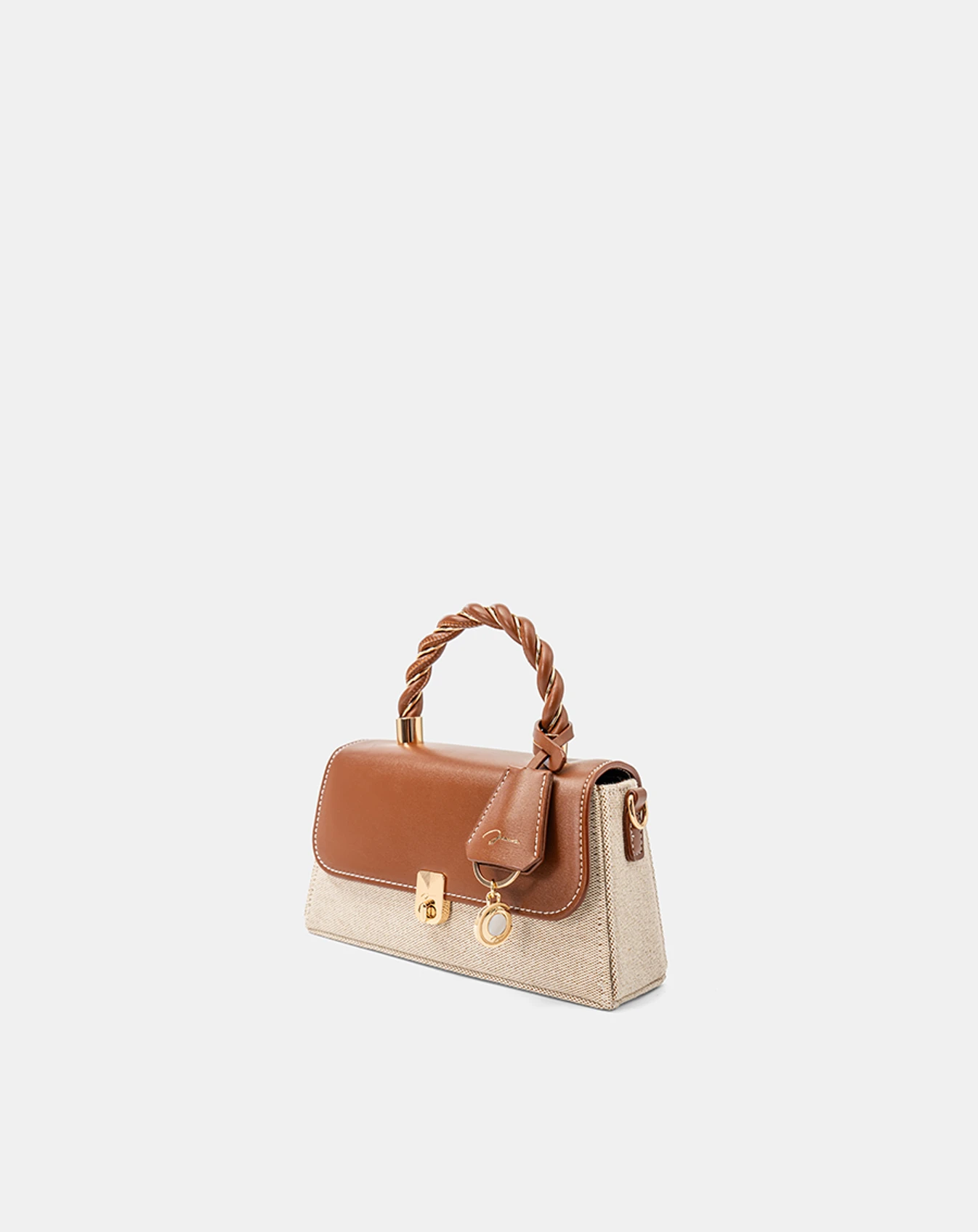 Túi Xách Nhỏ Tay Cầm Xoắn Phối Charm - Image 5