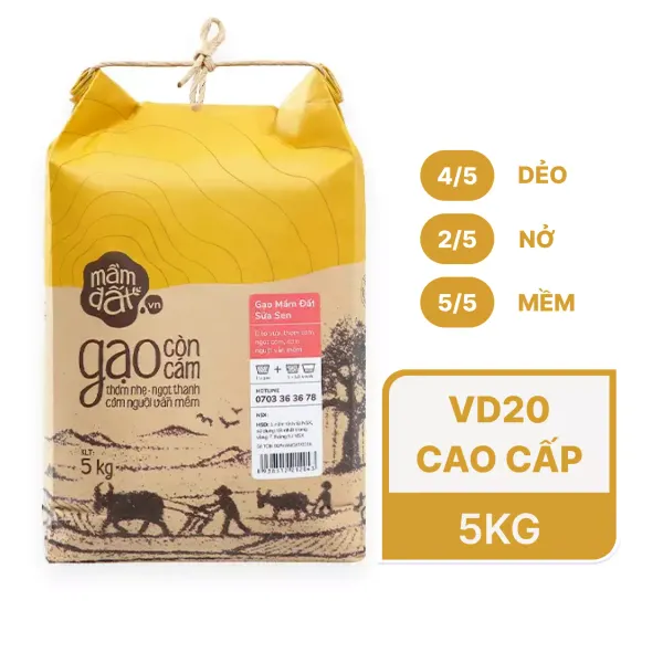 Gạo mầm đất sữa sen túi 5kg