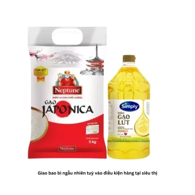 Combo cơm Nhật healthy: Gạo Nhật Japonica 5kg và dầu gạo lứt Simply 2L
