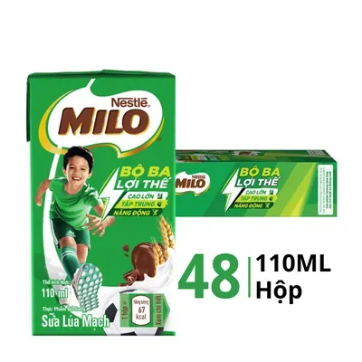 Thùng 48 hộp giấy sữa nước Milo 110ml