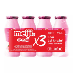Sữa chua uống vị dâu Meiji lốc 4 hộp x 85ml