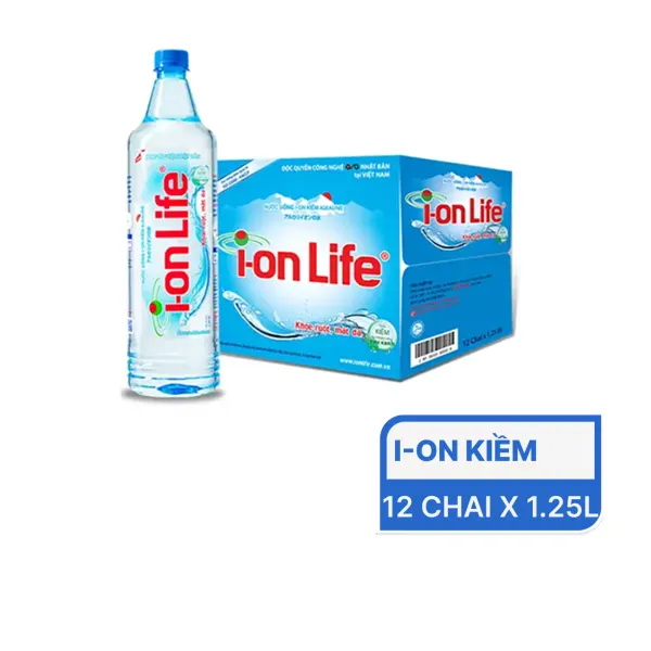 Thùng 12 chai nước uống ion kiềm Ion Life 1.25L