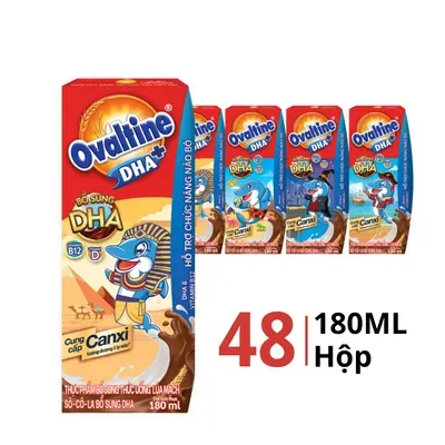 Lốc 4 hộp sữa cacao lúa mạch DHA Ovaltine 180ml