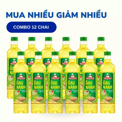 Combo 12 chai dầu đậu nành Meizan 1L