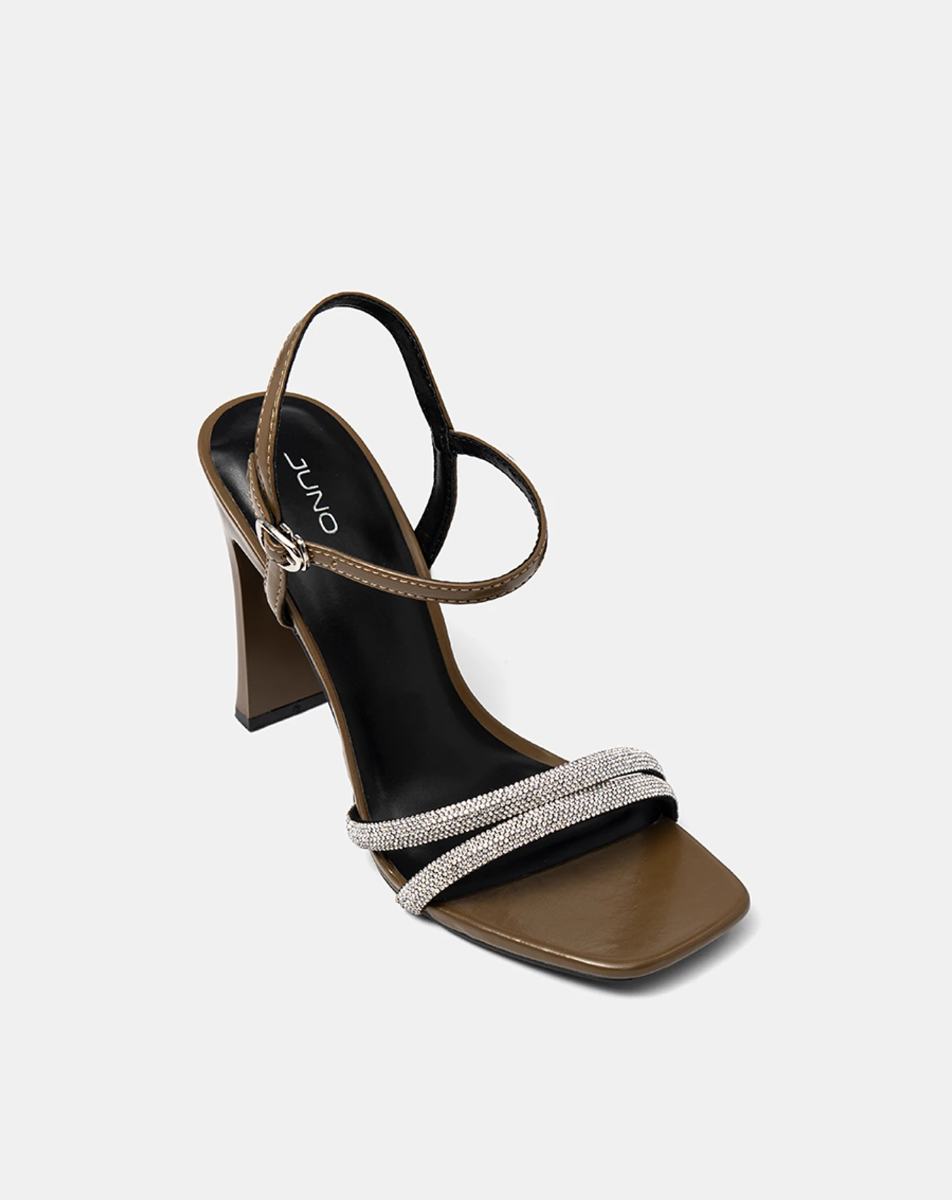 Giày Sandal Cao Gót Phối Hai Quai Đá Trang Trí - Image 6