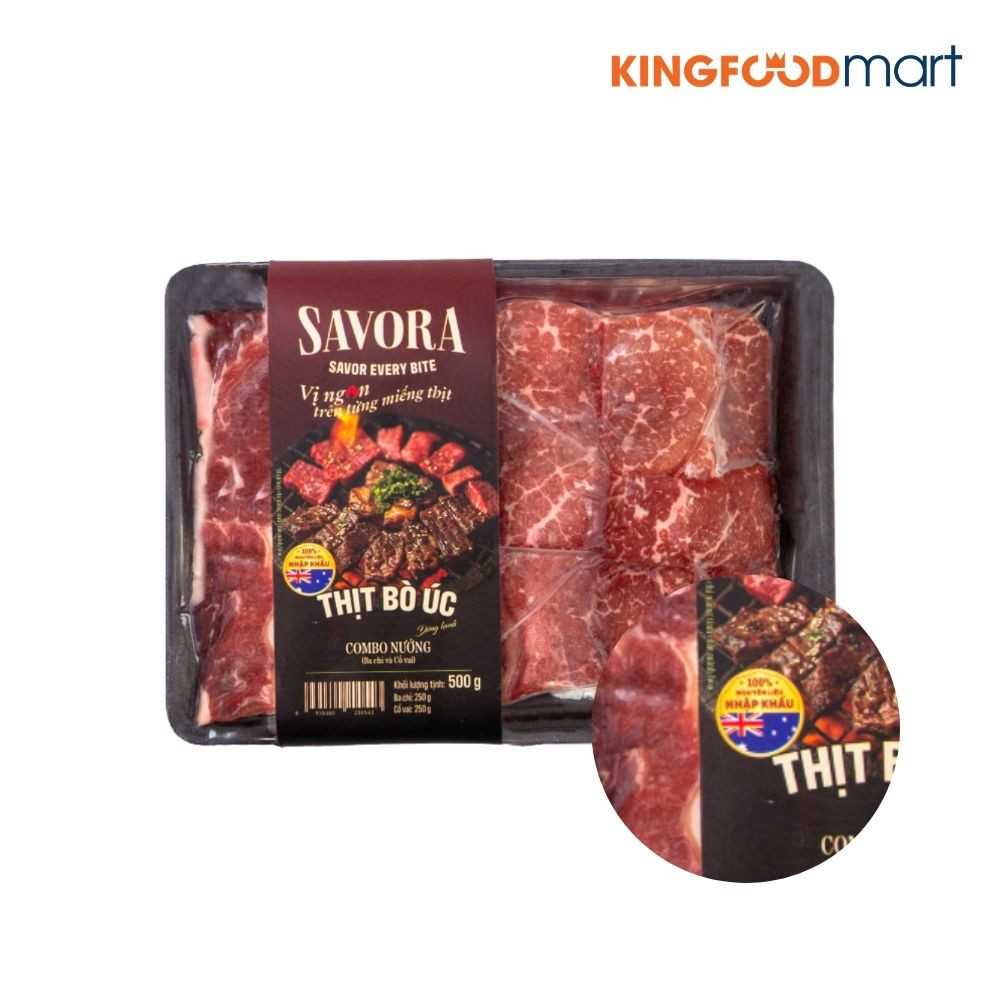 Thịt bò Savory là lựa chọn ưu tiên cho những ai yêu thích dòng bò má. Sản phẩm được tuyển chọn kỹ lưỡng từ các trang trại Úc và Mỹ, tuân thủ nghiêm ngặt tiêu chuẩn HACCP toàn cầu. 