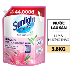 Nước lau sàn tinh dầu thảo mộc lily & hương thảo Sunlight túi 3.6kg (1 Túi)