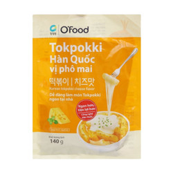 Bánh gạo Tokpokki Hàn Quốc vị phô mai O'food gói 140g (1 Gói)