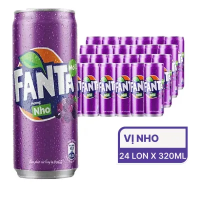 Thùng 24 lon nước ngọt Fanta vị nho 320ml