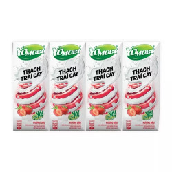 Lốc sữa chua uống thạch trái cây hương dâu Yomost hộp 180ml (4 Hộp)