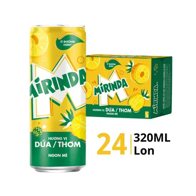 Thùng 24 lon nước ngọt Mirinda hương dứa 320ml