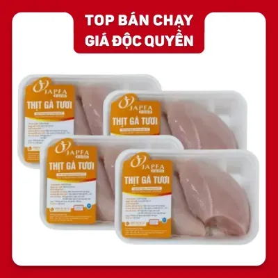 Combo 4 khay phi lê ức gà không da Japfa 500g