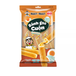 Bánh gạo cuộn vị trứng muối Want Want gói 170g (10 Gói)