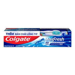 Kem đánh răng Colgate MaxFresh hương bạc hà kèm bàn chải tuýp 225g
