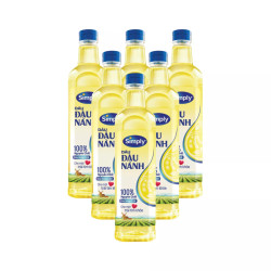 Combo 6 Chai Dầu Đậu Nành Simply 1L