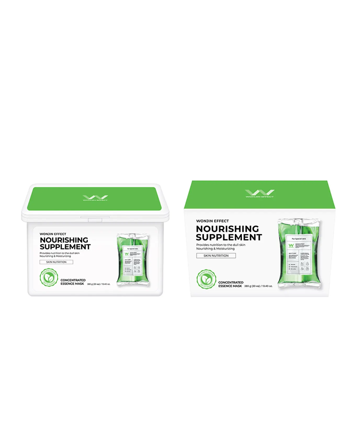 Hộp 30 Mặt Nạ Giúp Dưỡng Da Chuẩn Clinic Mỗi Ngày WonJin Effect Mask 350g - Xanh lá phục hồi - Image 2