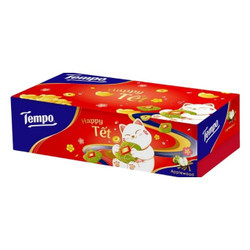 Khăn giấy Tết hương gỗ táo Tempo hộp 86 tờ (1 Hộp)