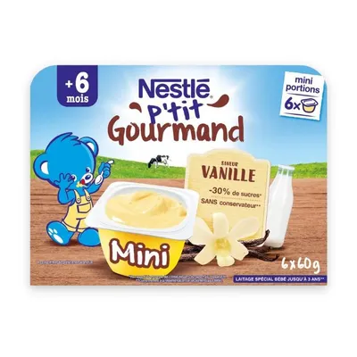 Lốc 6 hộp váng sữa P'tit Gourmand Nestle vanille 60g