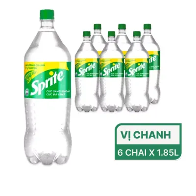 Lốc 6 chai nước ngọt Sprite hương chanh 1.85L