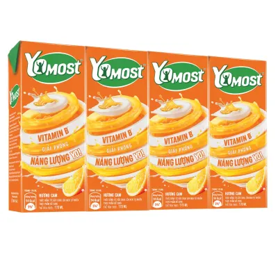 Lốc 4 hộp sữa chua uống Yomost vị cam 170ml
